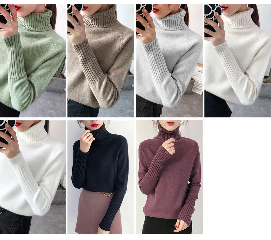 Cashmere Turtleneck Knitted Sweater