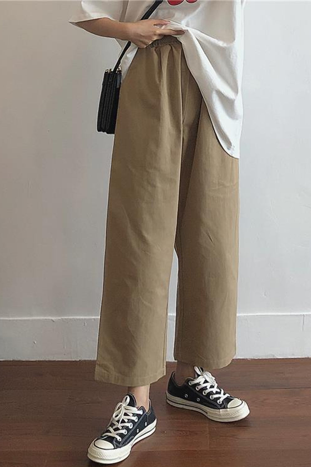 High Waist Loose Ankle Length Casual Pants