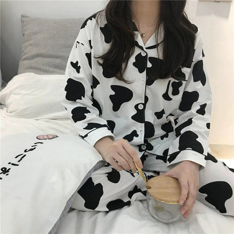 2-teiliges Pyjama-Set mit Kuhmuster