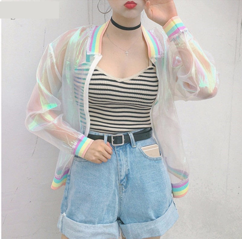 Transparent Jacket Laser Rainbow Symphony Hologram