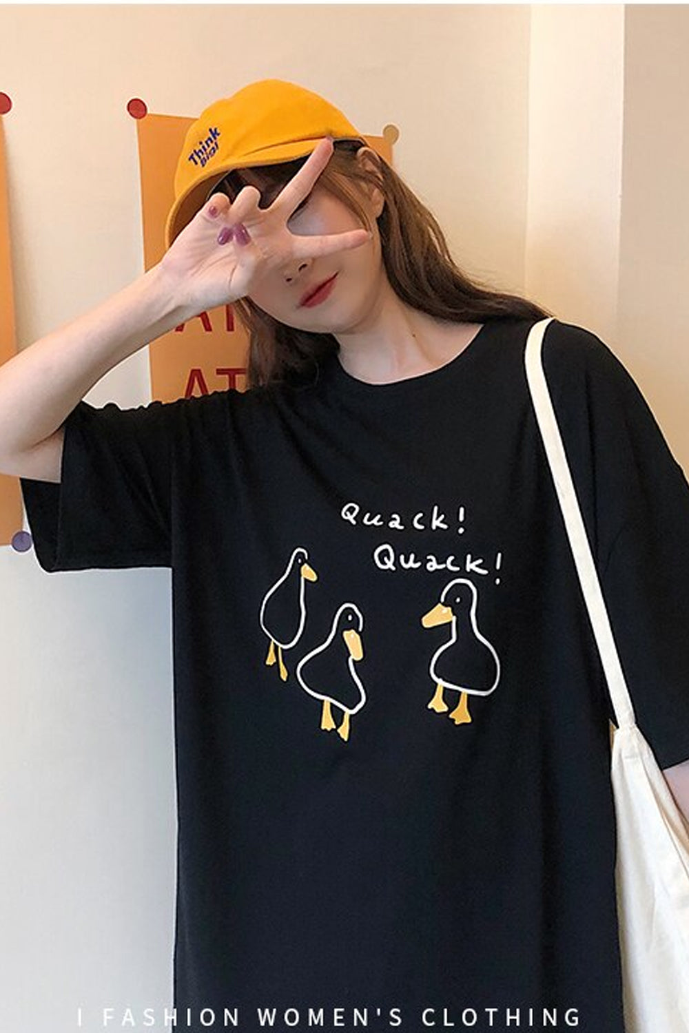 Duck Cartoon Quack Quack Loose Shirt
