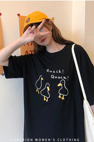 Duck Cartoon Quack Quack Loose Shirt
