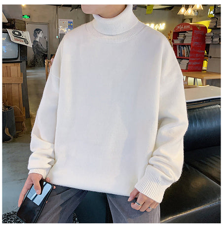 Loose Knitted Warm Turtleneck Men Sweater