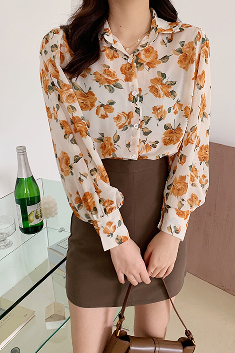 Chiffonbluse mit Blumenmuster