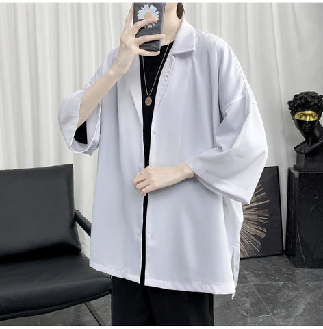 Short Sleeve Loose Casual Men Shirt
