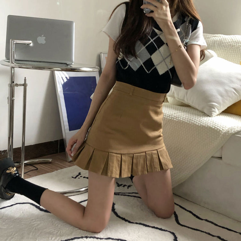 High Waist Sexy Pleated Mini Skirts