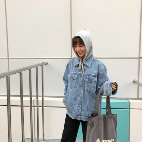 Denim Jacket Hooded Style