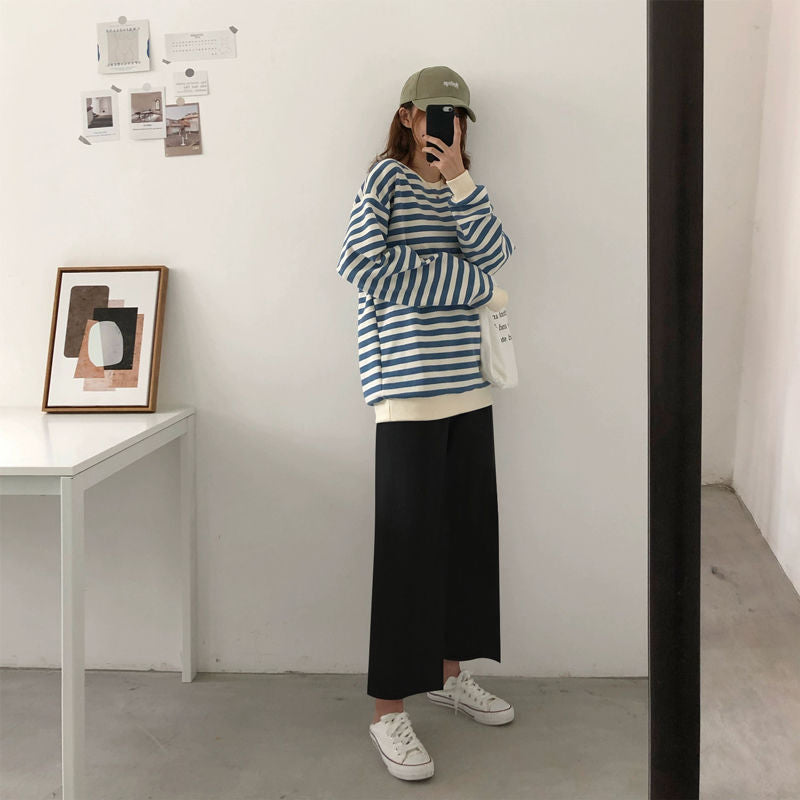 Casual Wide Leg Ankle Length Loose Pants