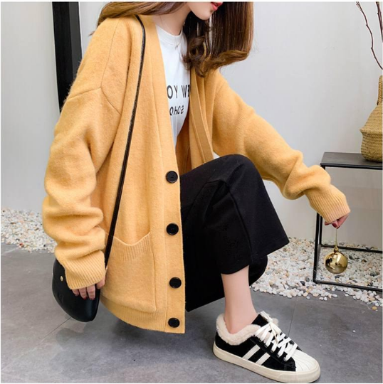 Casual Solid Color Winter Cardigan Sweater