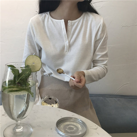 Long Sleeve Basic Colors Simple Shirt