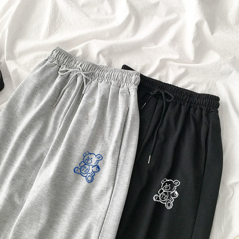 Pantalones deportivos con estampado de oso lindo 