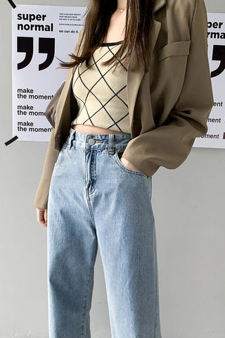 High Waist Trendy Colors Denim Jeans Pants