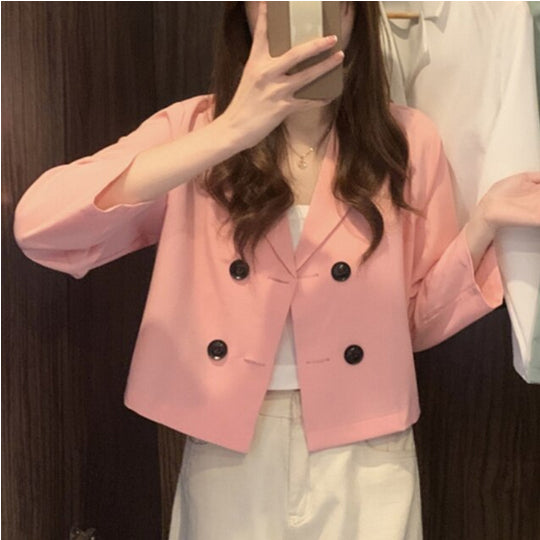 Sweet Colors Elegant Button Casual Blazers