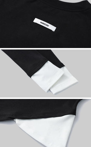 Black Two-Layered Long Sleeve Top