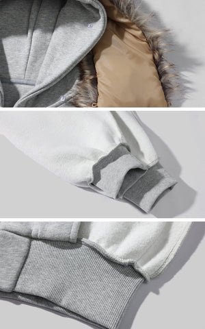 Faux-Fur Hood Cropped Hoodie