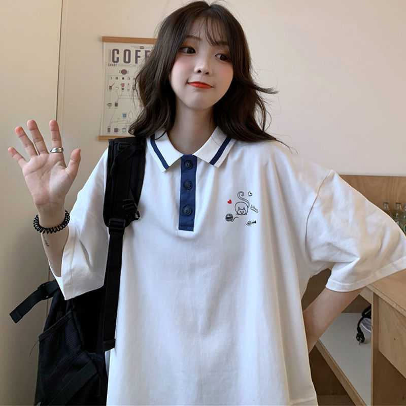 Cartoon Pocket Printed Turn Down Collar Shirts