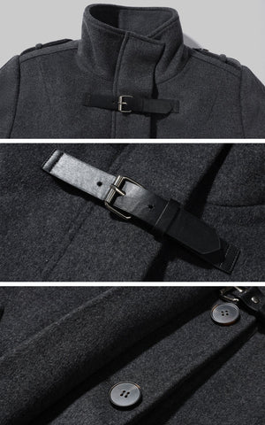 Wool High-Neck Buckle Bomber