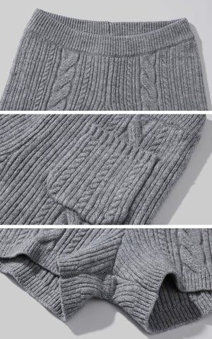 Cable Knit Sweater & Shorts Set with Matching Leg Warmers