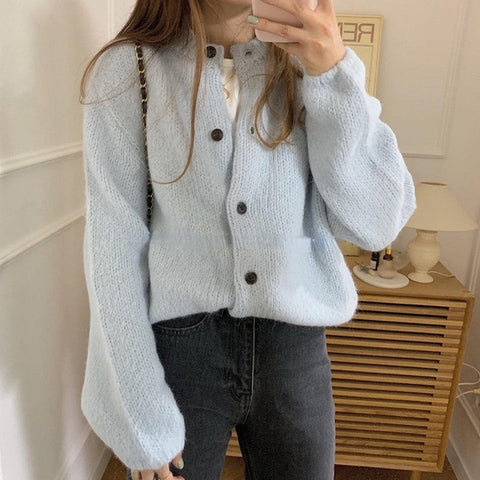 Long Sleeve Button Knitted Cardigan Sweater