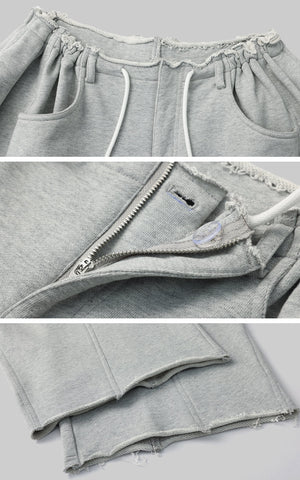 Drawstring Casual Wide-Leg Sweatpants