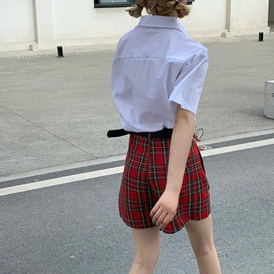 Red Plaid Sexy Summer Shorts