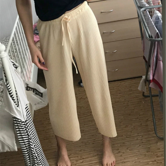 High Waist Solid Pleated Wide Leg Pants