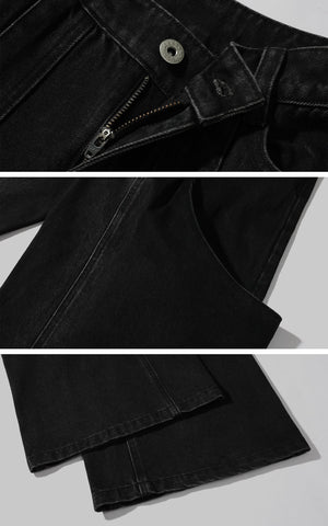 Oversized Wide-Leg Jeans with Exaggerated Pocket Design