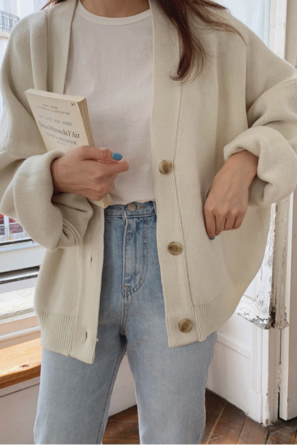 Dicker Oversize-Cardigan mit V-Ausschnitt