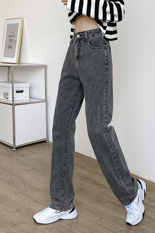 High Waist Vintage Grey Jeans Pants