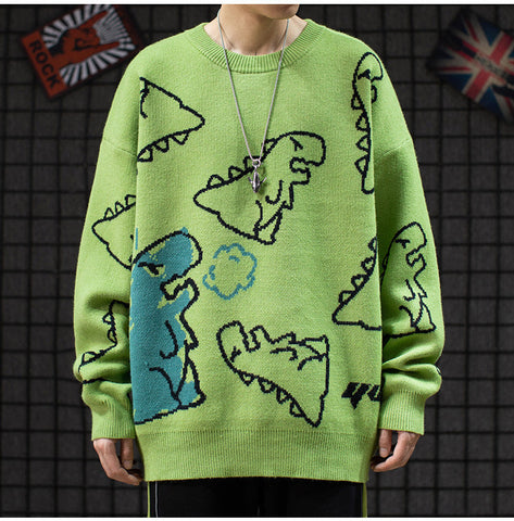 Oversize-Pullover mit Dinosaurier-Print 