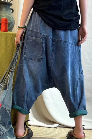 Casual Retro Women Harem Jeans Pants