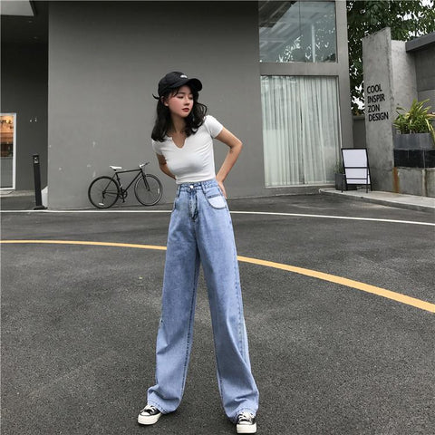 High Waist Vintage Wide Leg Jeans