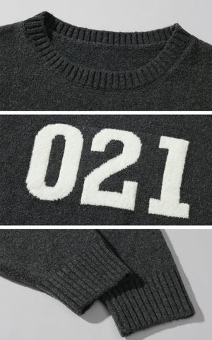 021 Knit Sweater & Graphic Beanie Set