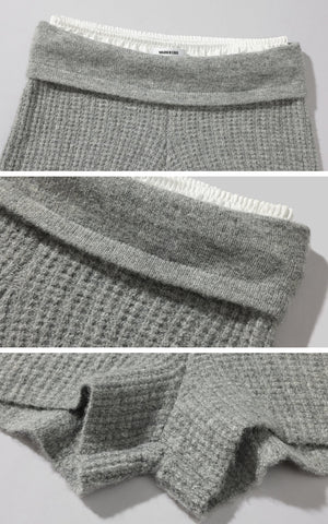 Textured Knit Hoodie and Shorts Set