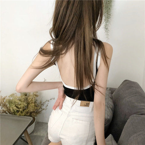 Sexy Slim Backless Crop Tops