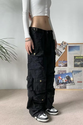 Loose Multi Pockets Cargo Long Pants