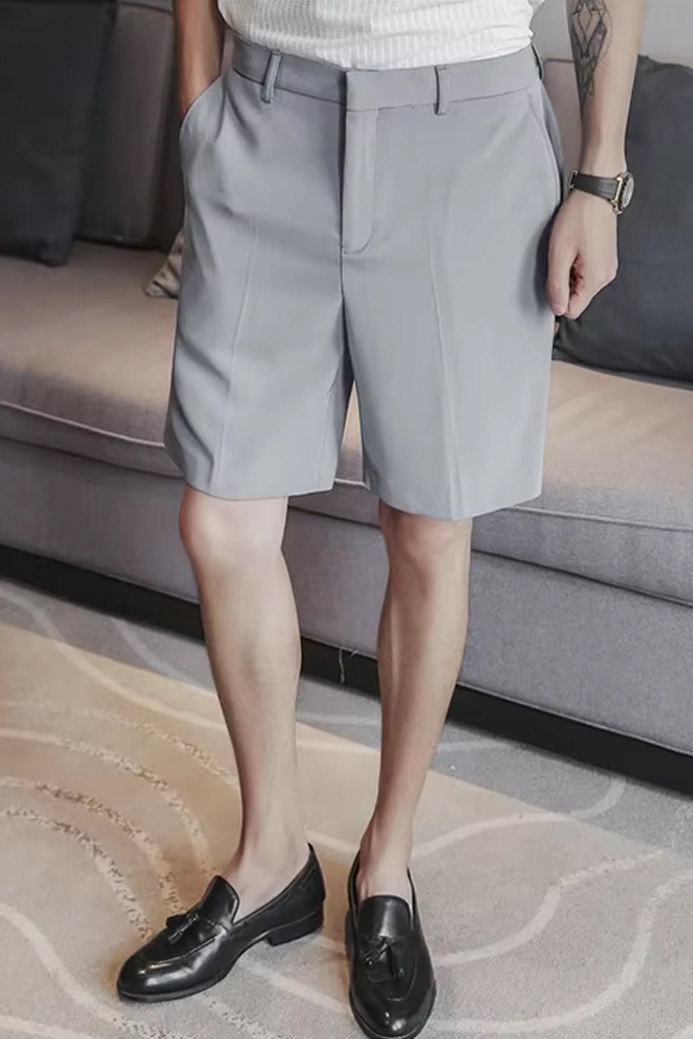 Casual Basic Office Men Shorts Pants