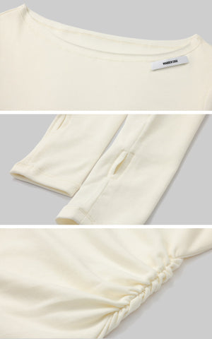 Off-Shoulder Ribbed T-Shirt