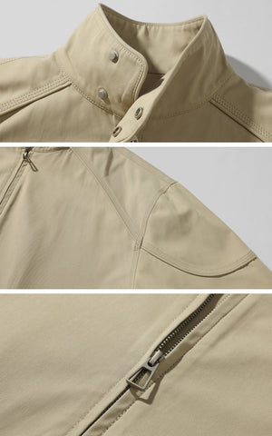 Minimal Zip Jacket with Structured Collar