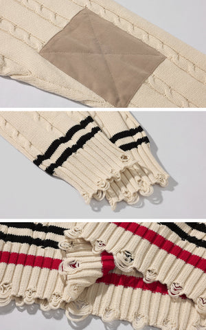 Oversized Varsity Knit Sweater