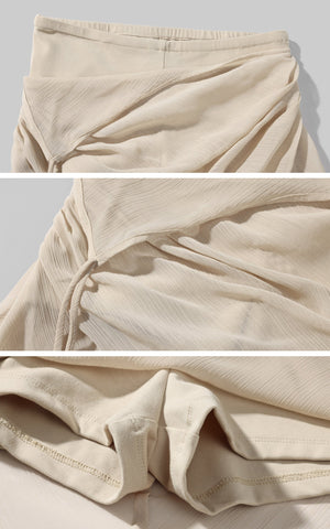 Asymmetric Drape Midi Skirt