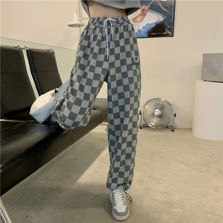 Casual Plaid Checkerboard Jogger Sweatpants