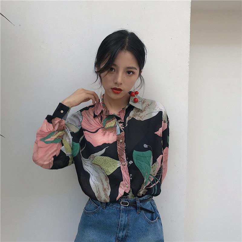 Vintage Blumenbluse Shirt