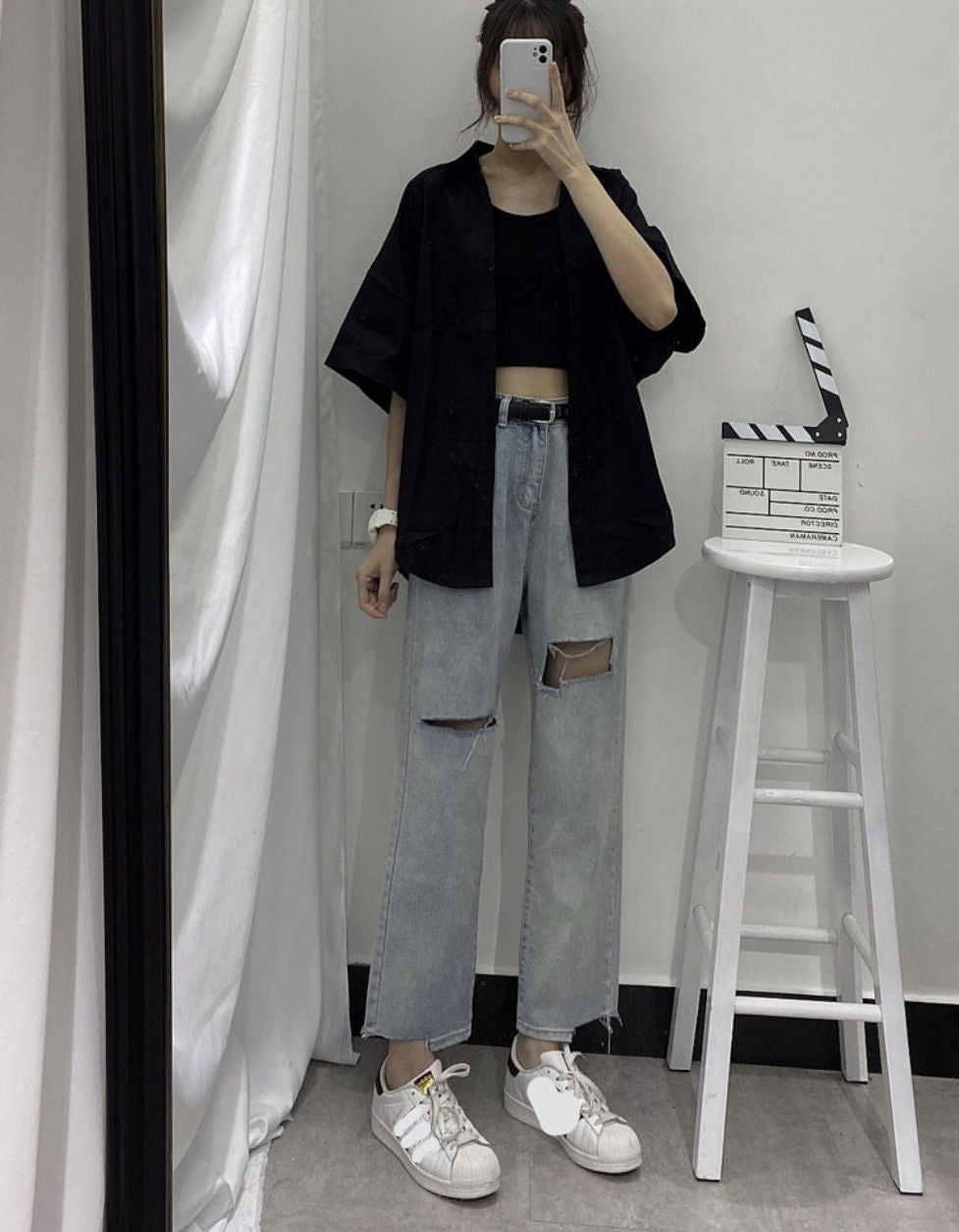 Loose Short Sleeve Solid Blouse Shirt