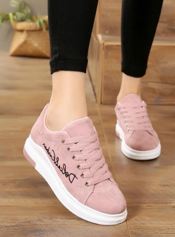 Pink Platform Sneakers Women Vulcanize Shoes