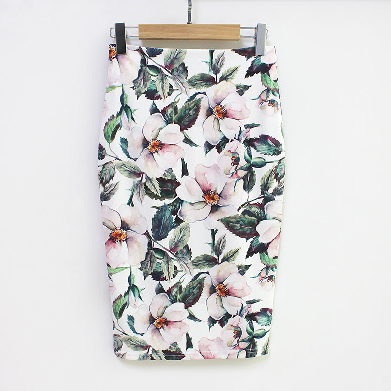 Floral Print Midi Skirt