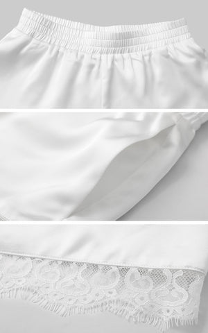 Silk Lace-Trim Cami & Shorts Set