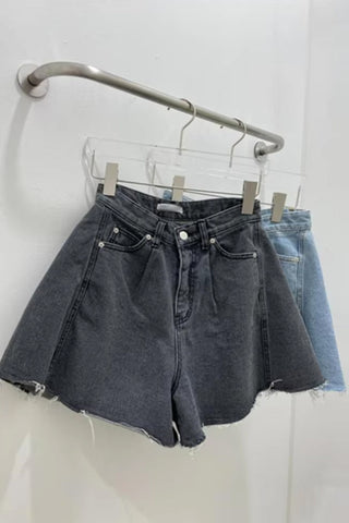 High Waist Casual Flare Style Jeans Shorts