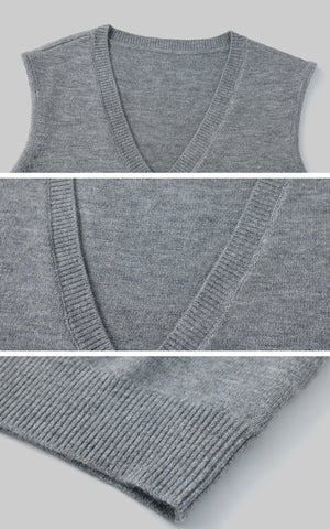 Layered V-Neck Knit Vest