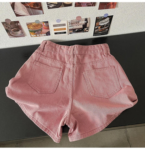 High Waist Classic Pink Denim Shorts